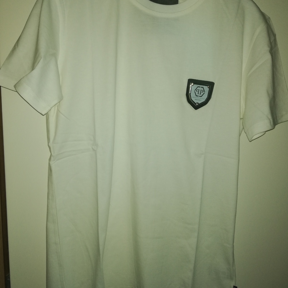 PHILIPP PLEIN WHITE MEN T-SHIRT WITH LOGO